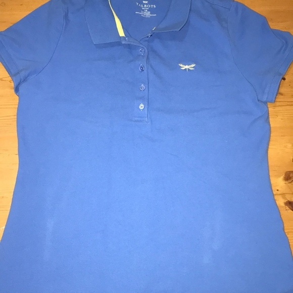 Talbots Polo Shirt Blue Large Petite - Picture 1 of 6